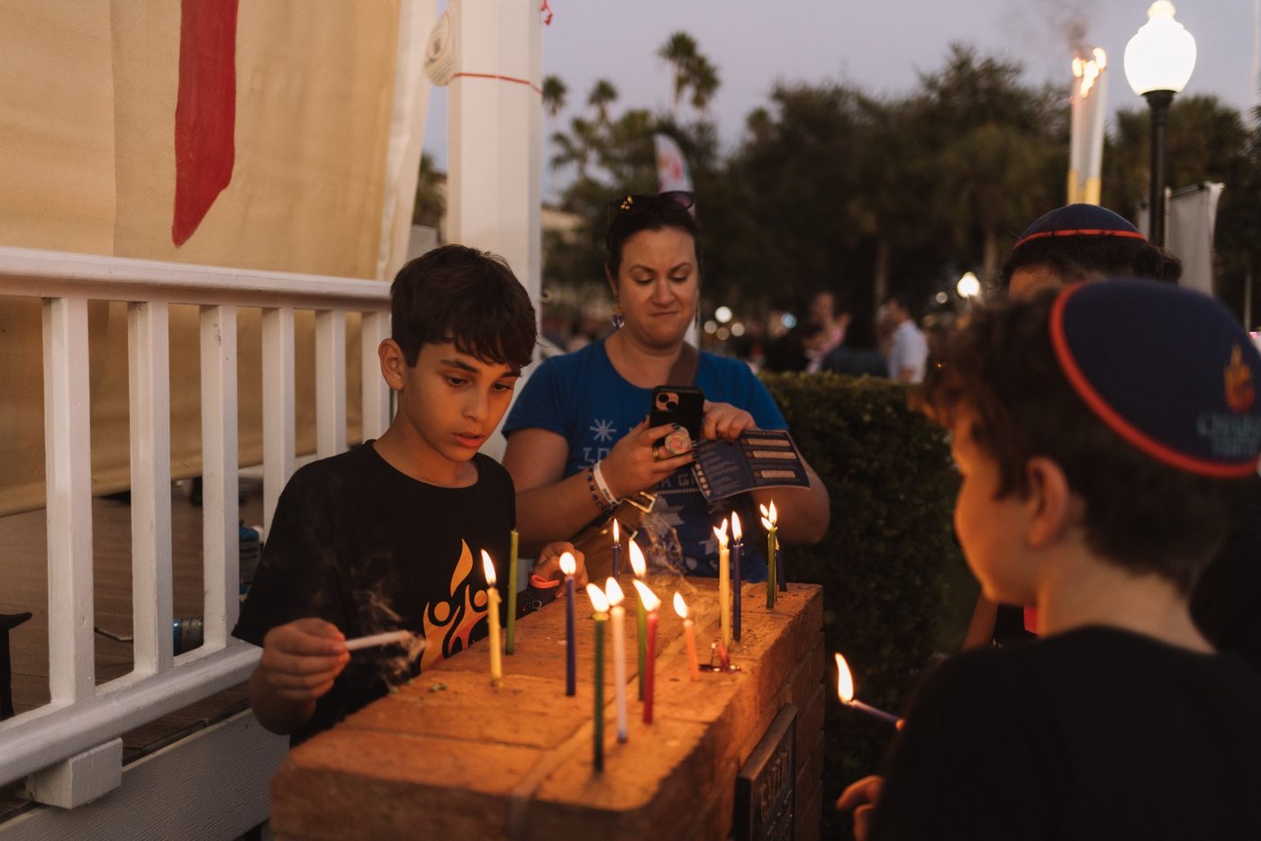 Children celebrating Chanukah