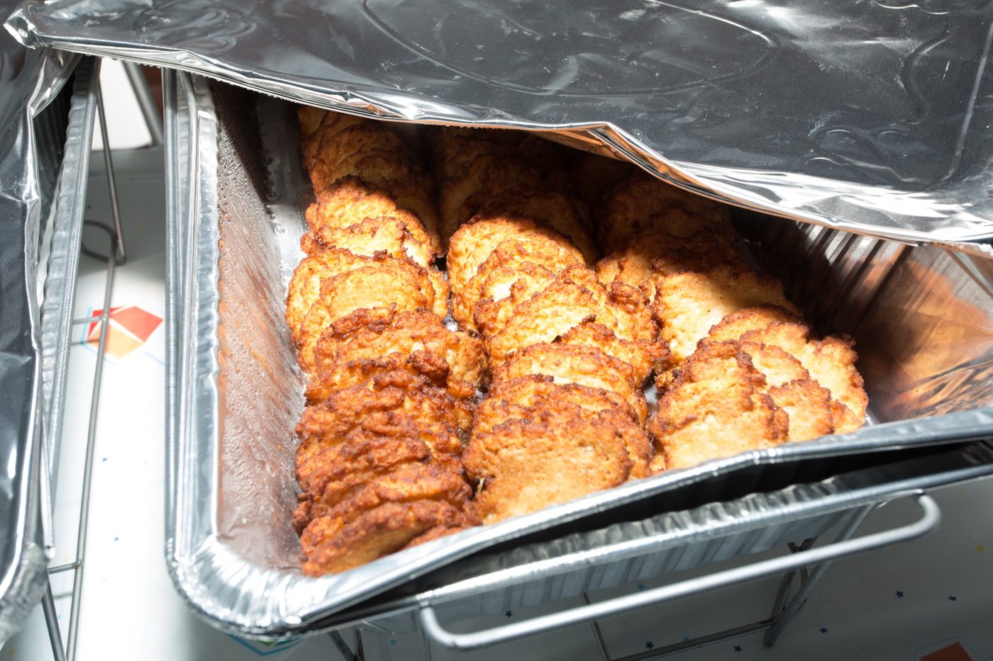 Trays of freshly prepared food